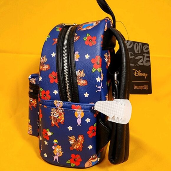 Loungefly Disney Rescue Rangers Character All Over Print Blue Mini Backpack NEW main image 9